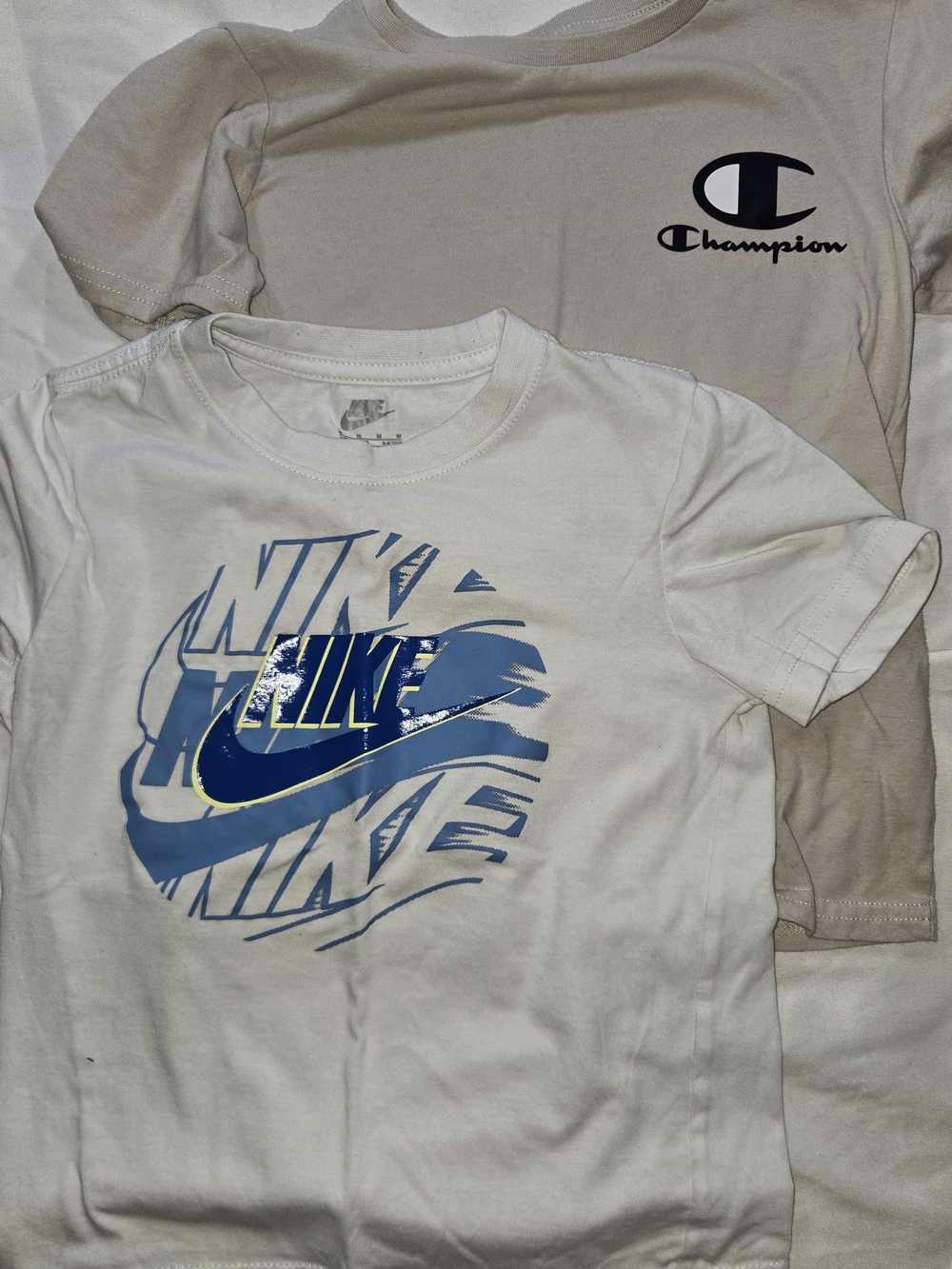 Nike & Champion Kids Short-Sleeve T-Shirts - White & Beige